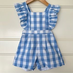 NWT Bella Bliss Skye Check Blanche Romper - 3T